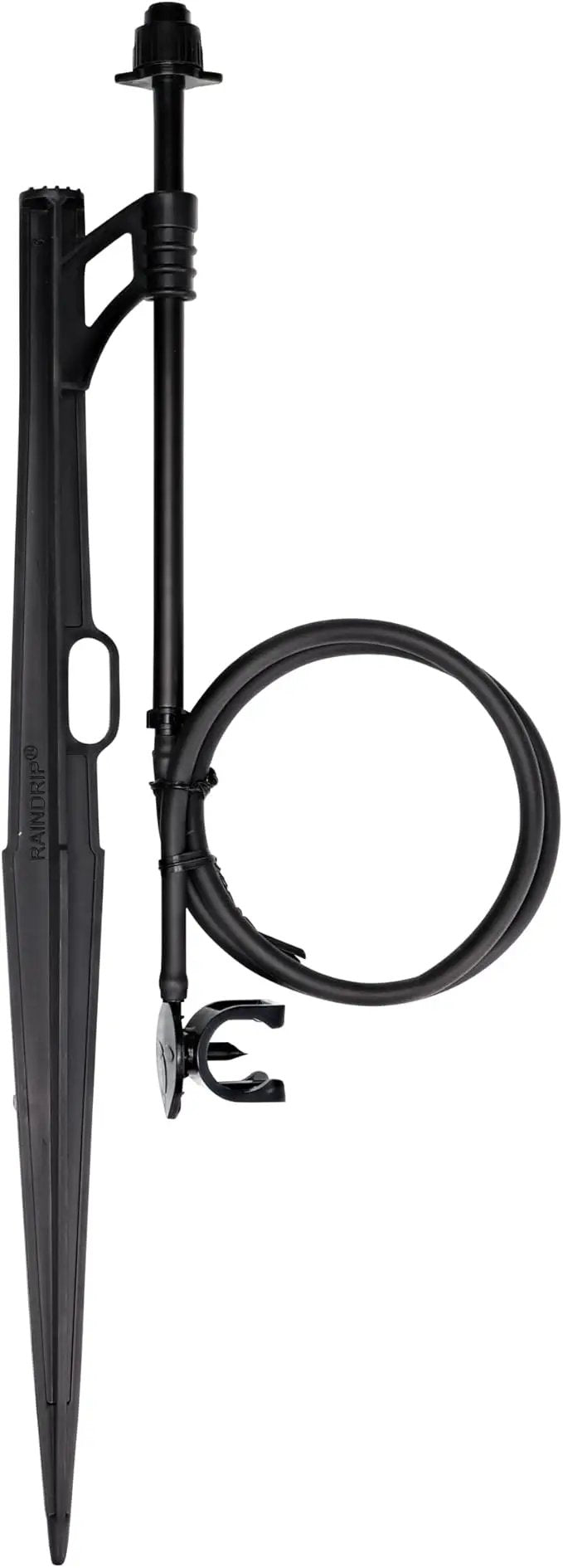 Raindrip A161CPUB Adjustable Flow Bubbler Assembly, Full-Circle Pattern, Fan Spray, 1/4 in. Clamp N Pierce Inlet, Riser, 13 in. Stake, Black, Pack of 1 by GreenHaven Gardens