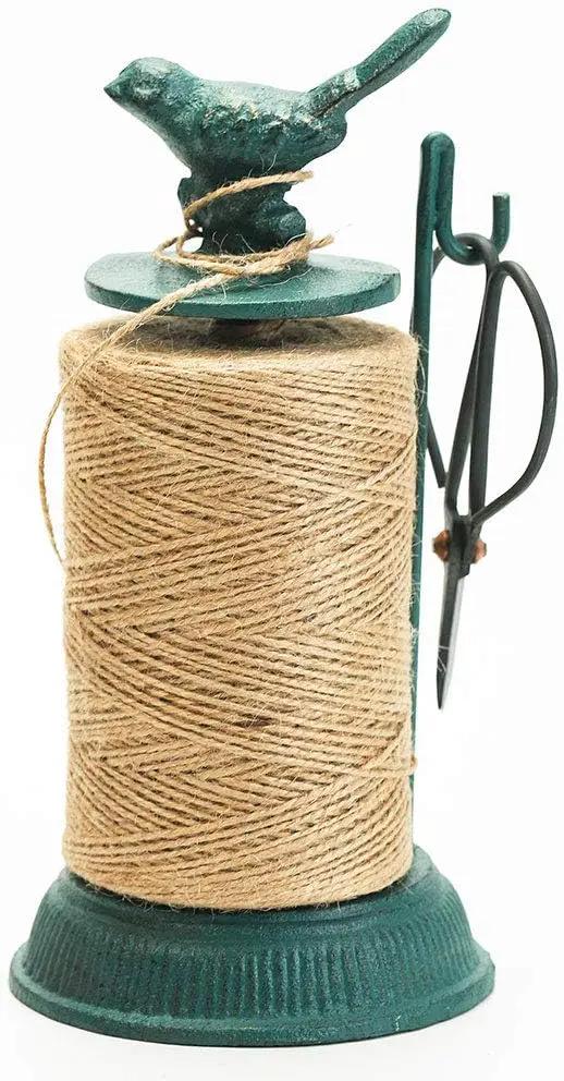 Sungmor Cast Iron Garden Twine Holder Set - 1300ft. Natural Jute Twine String & Rope Rack & Scissors - Decorative & Practical Home Arts Crafts Tools for Picture Display Gift Wrapping Packing Gardening by GreenHaven Gardens