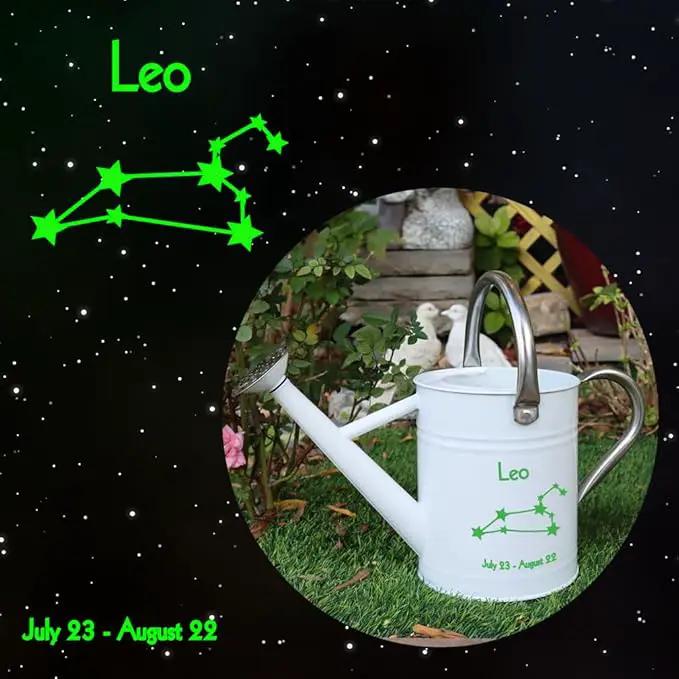 Metal Watering Can for Outdoor and Indoor Plants, Watering Can Decor, 1 Gallon (Leo) by GreenHaven Gardens