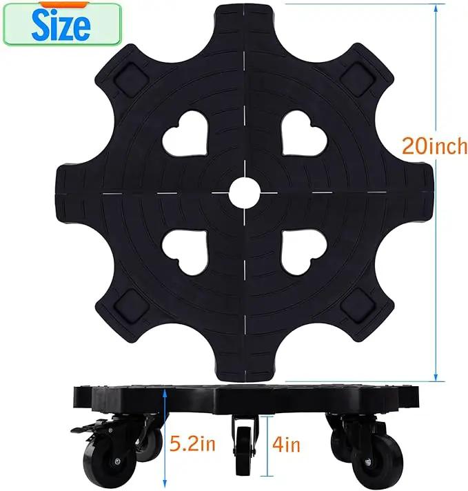 20" Plant Caddy with Wheels 600lbs Heavy Duty Outdoor,Indoor Rolling Plant Stand with 3in Casters Black Plant Dolly Large Potted Planter Cart for Big Flowerpots Plants Pots Garden Pot Mover by GreenHaven Gardens
