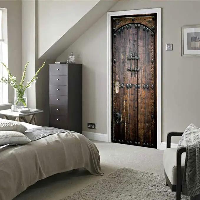 3D Door Wallpaper Self-Adhesive Door Sticker Wooden Door Film Poster Premium PVC Waterproof Wall Sticker for Bedroom Living Room Door Decoration Wallpaper 86 x 200 cm by GreenHaven Gardens