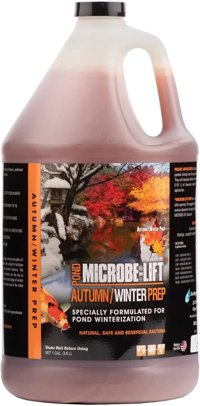 MICROBE-LIFT AUTPREPGK Autumn and Winter Prep Seasonal Conditioner for Ponds and Outdoor Water Gardens, 1 Gallon Liquid and 8 2-Ounce Packets by GreenHaven Gardens