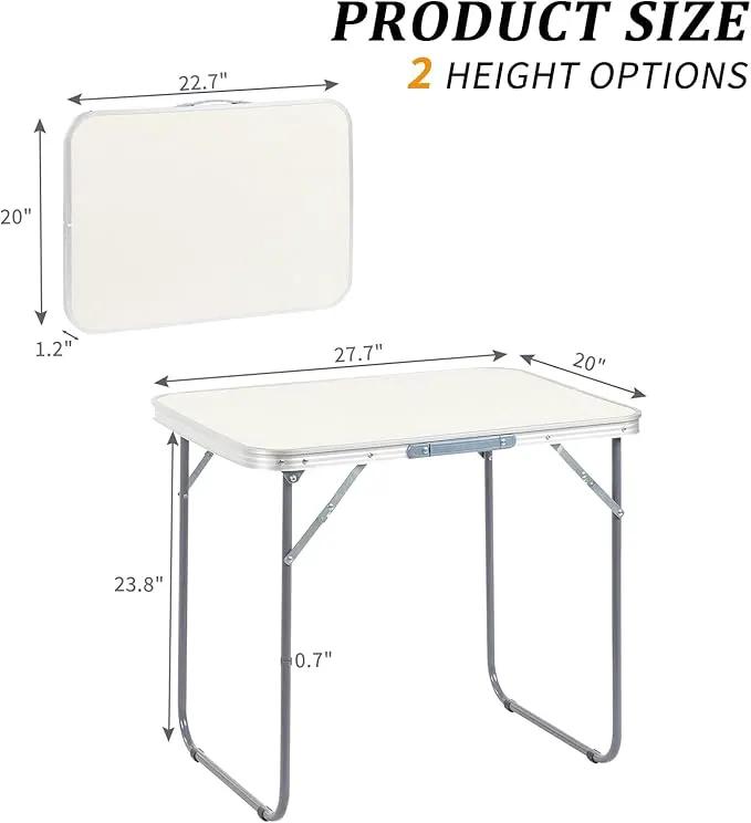 Outvita 2.3ft Portable Folding Camping Table, Outdoor Waterproof Picnic Table, Aluminum Lightweight Suitcase Foldable Table for Picnic BBQ Beach Dining by GreenHaven Gardens