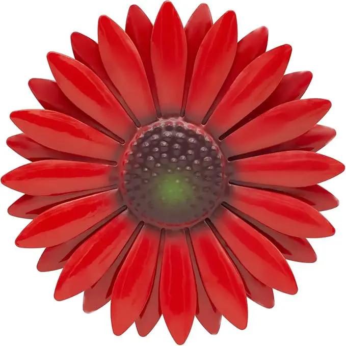 EASICUTI Red Sunflower Metal Flowers Wall Decor Metal Wall Art Decorations Hanging for Indoor Outdoor Home Bathroom Kitchen Room Bedroom Living Room Garden Patio Porch 6 Inch by GreenHaven Gardens