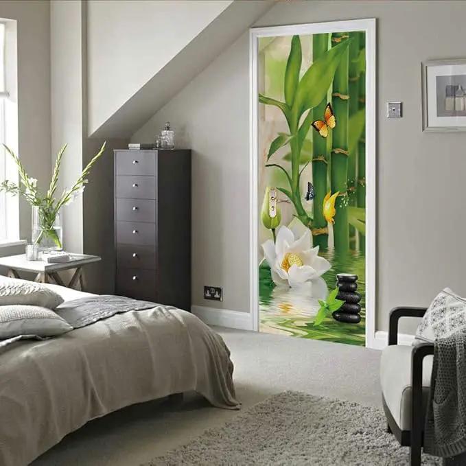 3D Peel and Stick Wall Murals - Bamboo - Self-Adhesive Removable PVC Waterproof Door Poster for Bedroom Living Room 31.5" x 78.7" by GreenHaven Gardens