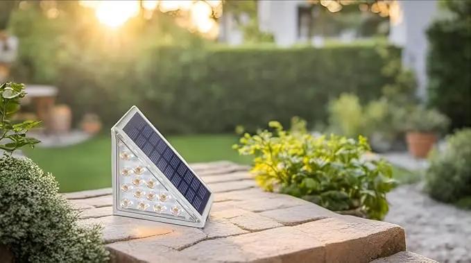 Solar Step Lights 6-pack with Solar Outdoor Stair,Porch,Patio,Yard,Deck & Pathway Adjustable Brightness (Warm White) by GreenHaven Gardens