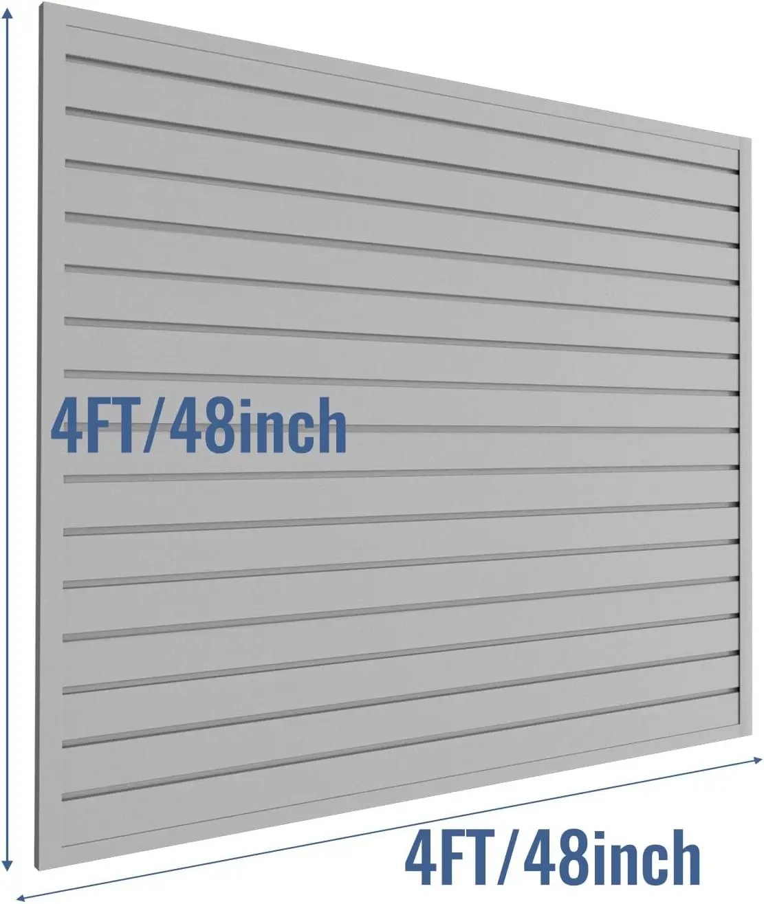 Slatwall Panel Garage Organizer PVC Slatwall Heavy Duty Wall Mounted Rack, Interlocking Slat Wall Panels for Tool Organization Peg Board(Grey 4 x 4 ft) by GreenHaven Gardens