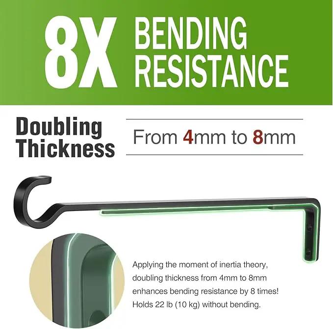 14.17 Inch Black Heavy Duty Outdoor Plant Hangers for Hanging Baskets, Iron Hanging Plant Brackets for Hanging Plants Outside, Metal Plant Hooks Plant Wall Hooks for Hanging Lantern (2 pcs)