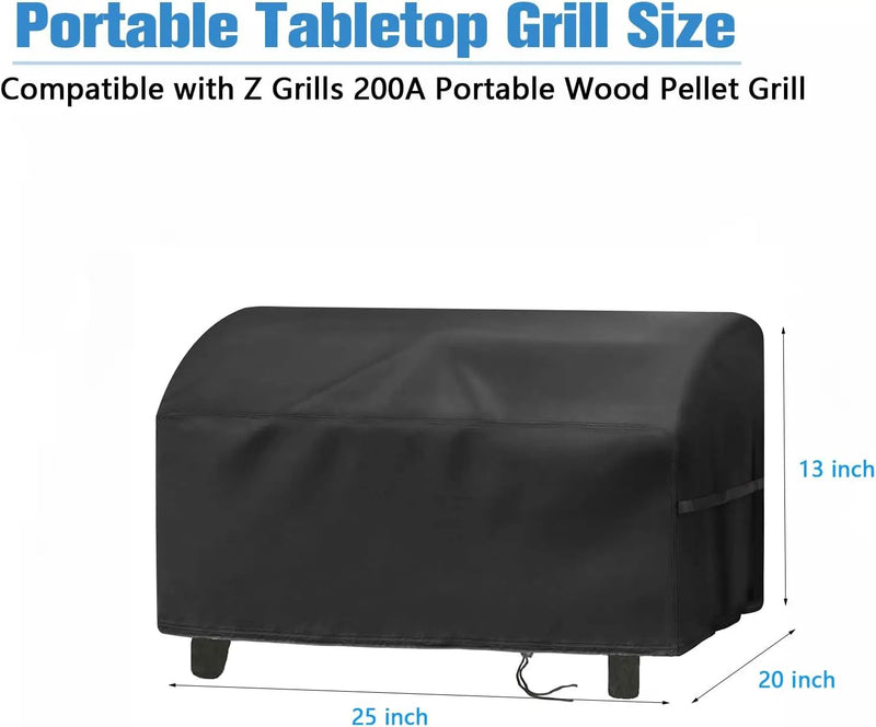 Grill Cover for Z Grills Cruiser 200a Portable Pellet Grill,Waterproof Small Tabletop BBQ Grill Covers - 25 x 20 x 13 Inch by GreenHaven Gardens