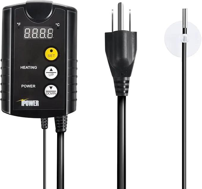 iPower GLHTMTCTRLHTMTL 48" x 20" Warm Hydroponic Seedling Heat Mat and Digital Thermostat Control Combo Set for Plant Germination, Black by GreenHaven Gardens