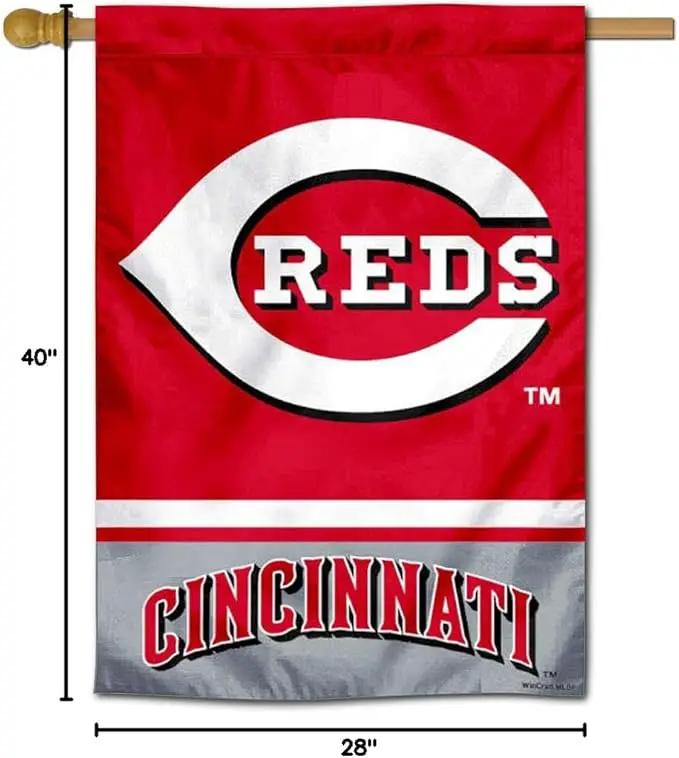 Cincinnati Reds Double Sided House Flag by GreenHaven Gardens