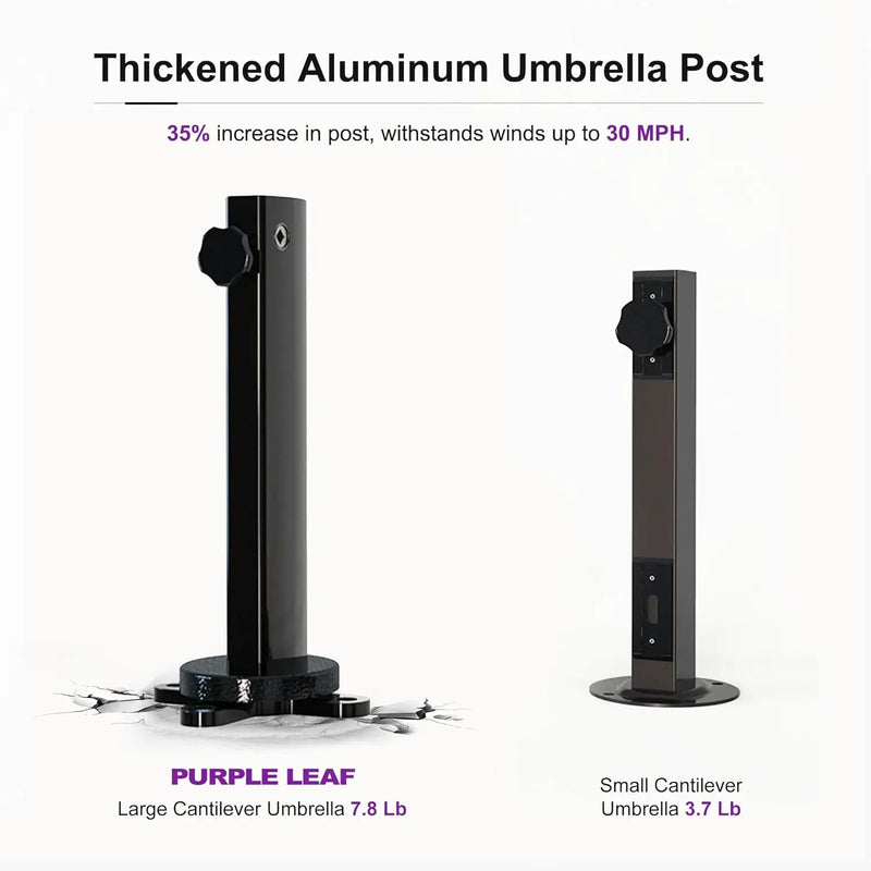 PURPLE LEAF 10FT Cantilever Outdoor Umbrellas Large Patio Umbrella Hanging Double Top Square Offset Umbrella with 360°Rotation Tilting Umbrella Outdoor Patio, Grey by GreenHaven Gardens