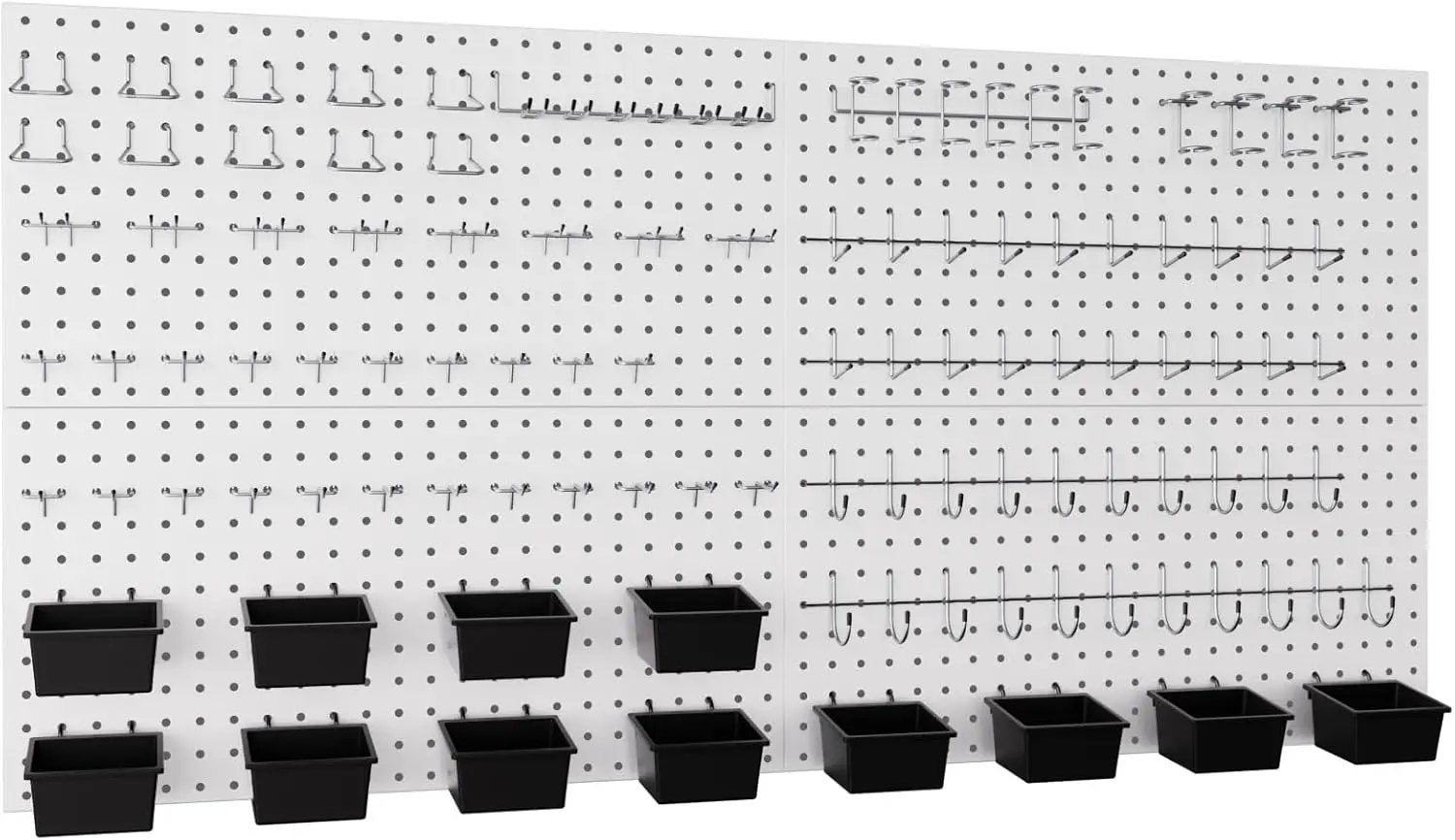 INCLY 158PCS Metal Pegboard Wall Organizer, 48x24 Inch White Pegboard Panels Tool Organizer Kit with Accessories Hooks and Bins, Peg Board Utility Tool Storage for Garage Workbench Shed by GreenHaven Gardens