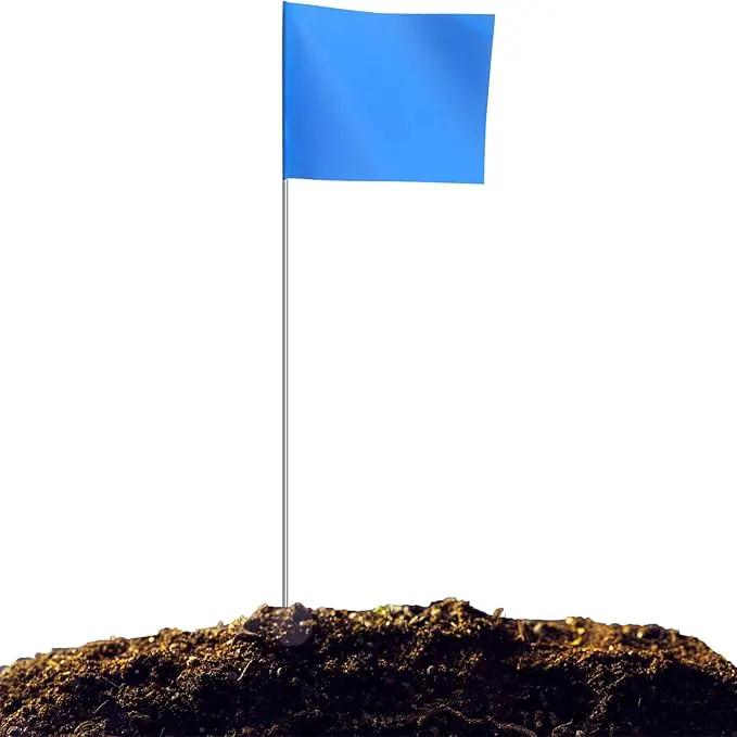 Zozen 50Pack Blue Marking Flags, Writable/15x4x5 Inch, Yard Flags for Lawn & Irrigation & Landscape & Sprinkler & Survey & Dog Training. by GreenHaven Gardens
