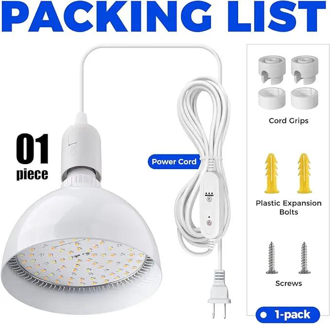 Barrina Hanging Grow Lights for Indoor Plants, 25W Full Spectrum, with Timer and 16.4FT Power Cord, Pendant Plant Lights for Indoor Growing, Large Tall Plant, Garden, Flowers, Greenhouse by GreenHaven Gardens