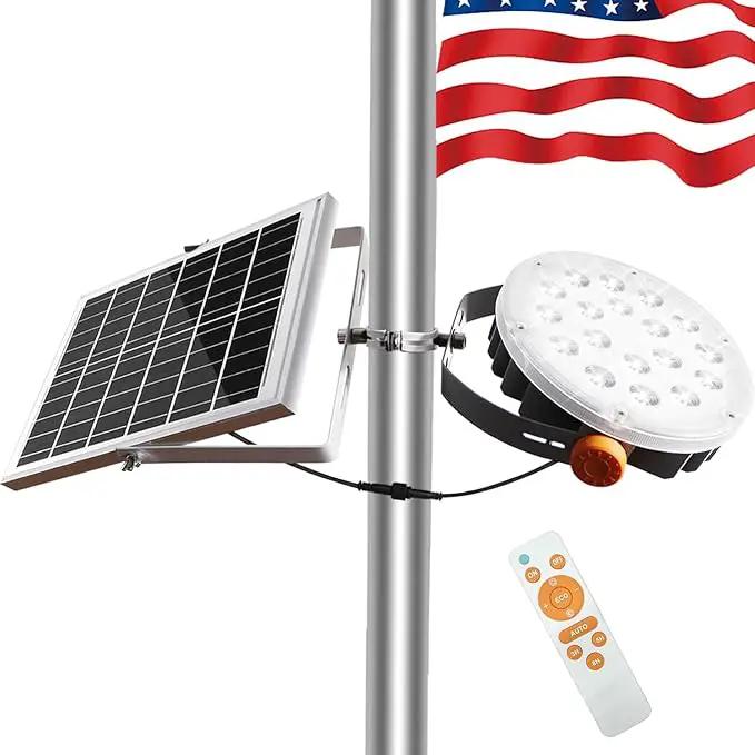 TINSUM Solar Flag Pole Lights Outdoor, Solar Powered Flagpole Lights Dimmable Lighting American Flag Coverage Bright LED Spotlight fit 2'' to 3'' Flagpoles Mount for Commercial,Garden,Boat,Fence,Barn by GreenHaven Gardens