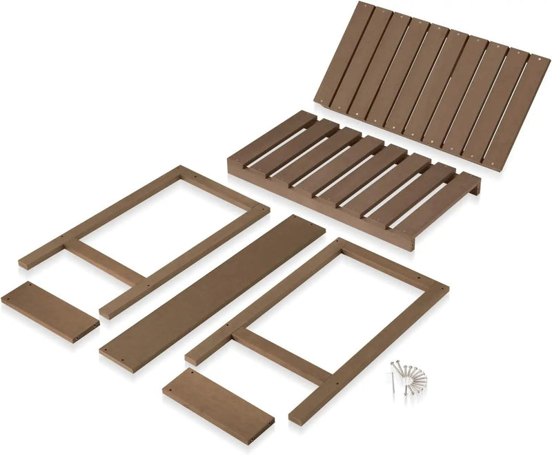 Psilvam Outdoor Poly Lumber Potting Bench, Polystyrene Garden Table with Storage Shelves, All-Weather Patio Work Station for Gardening(Brown) by GreenHaven Gardens