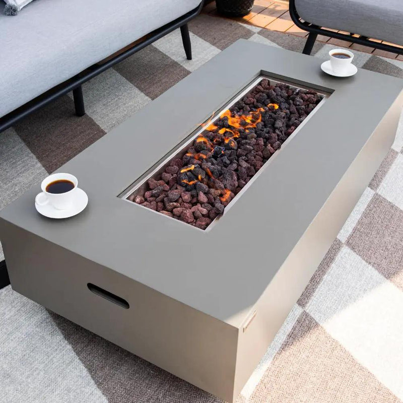 Westwood 50” Propane Fire Pit Smokeless Firepit Outdoor Gas Fire Pit for Outside Patio Firepit Table Includes Rain Cover Converter Kit Lava Rocks Lid CSA Certified by GreenHaven Gardens