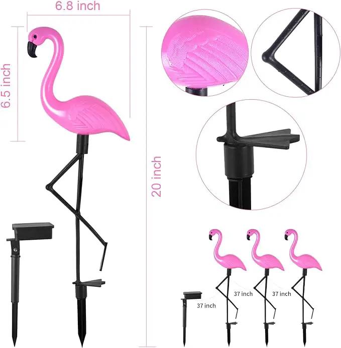Flamingo Solar Lights,Outdoor Pink Flamingo Stake Light,Solar Powered Garden Lights,Yard Art Decor,Outdoor Garden Decorations,Outside Stick Lights,Outdoor Lights Waterproof (3pcs) by GreenHaven Gardens