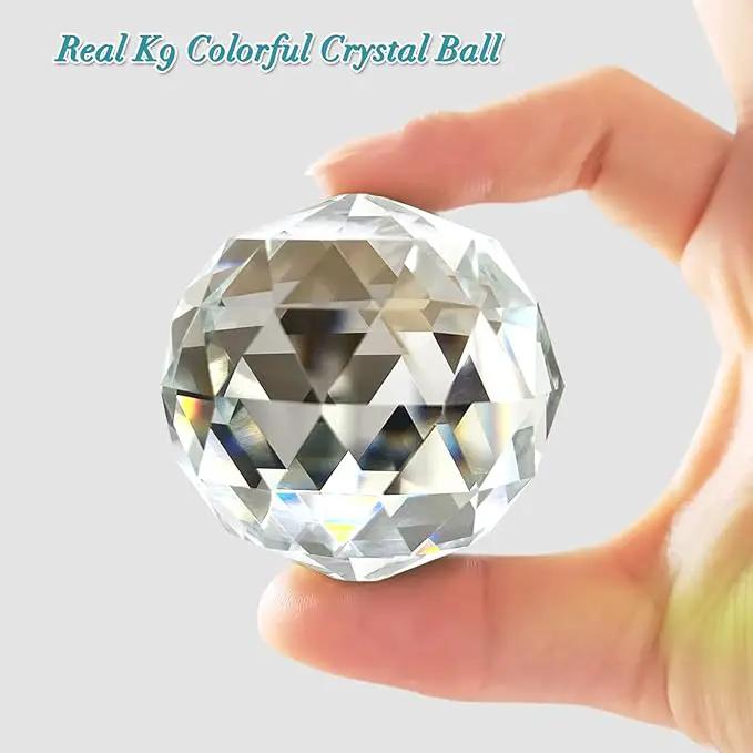FONMY Gazing Ball Spiral Tail -Decorative Wind Spinner Sun Catcher 11 inch Tail and 2 inch Clear Crystal Orb. Indoor Outdoor Garden Decoration -13 inch Height by GreenHaven Gardens