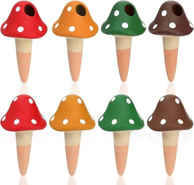 Peohud 8 Pack Self Watering Spikes Mushroom Shaped, Terracotta Plant Watering Globes, Cute Watering Device, Automatic Irrigation Spikes for Indoor Outdoor Potted Plants by GreenHaven Gardens