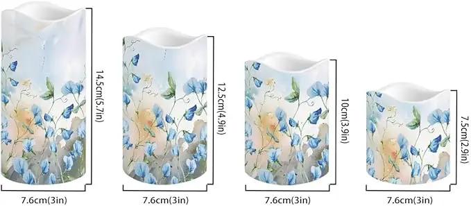 Ystardream Blue Flower Led Flameless Candles Valentine's Day Decorations Electric Christmas Candles for Windows,Unscented,Safe for Families with Pet(s) or Young Child(ren) by GreenHaven Gardens