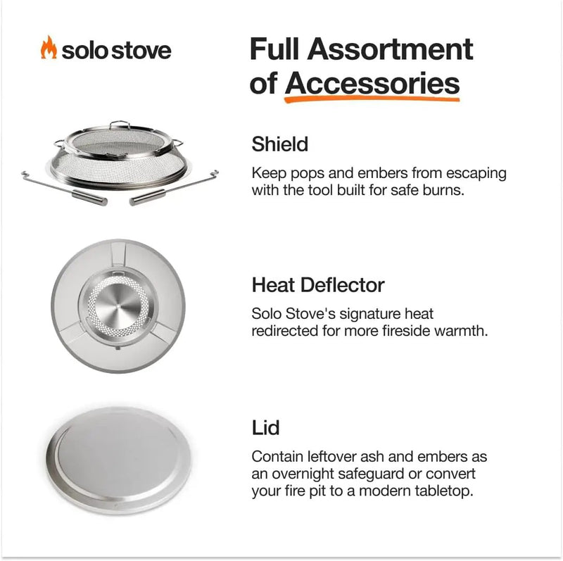 Solo Stove Yukon 2.0, 27 Inch Smokeless Fire Pit with Removable Ash Pan - Wood Burning Portable Stainless Steel Outdoor Fireplace, Stainless Steel, Ideal for 6 or More People, 38 lbs, Water by GreenHaven Gardens