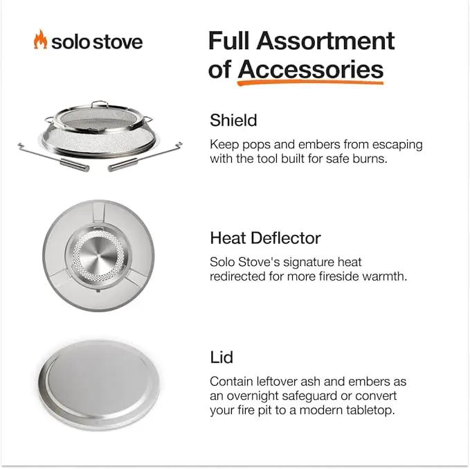 Solo Stove Yukon 27 Inch Smokeless Fire Pit with Removable Ash Pan - Wood Burning Portable Stainless Steel Outdoor Fireplace, Stainless Steel, Ideal for 6 or More People, 38 lbs,Mulberry by GreenHaven Gardens