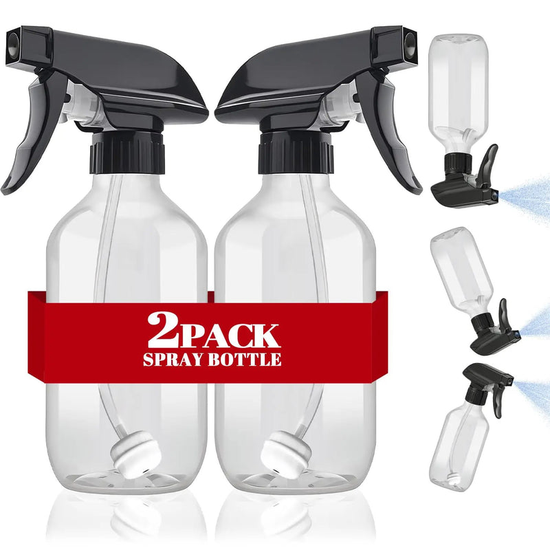 AMORIX Plastic Spray Bottles 2 Pack 360° Water Spray Bottle for Cleaning 10 oz/300 ml Upside Down Spray Bottle Small Mister Squirt Bottle with Adjustable Nozzle for Hair, Cooking, Plant, Pet by GreenHaven Gardens