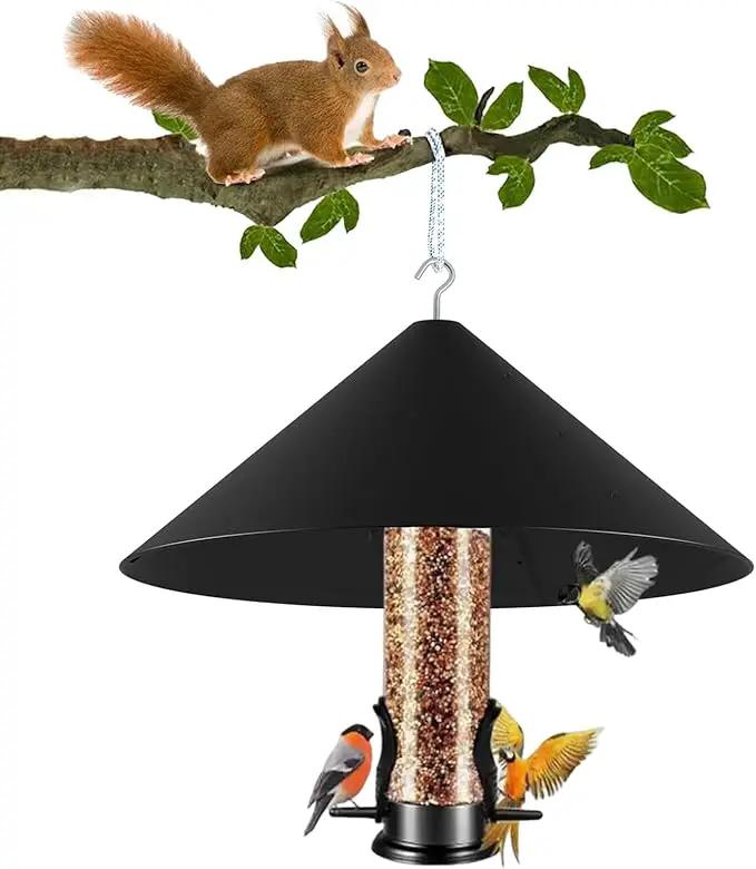 19 Inch Metal Squirrel Baffle for Bird Feeder, Squirrel Proof for Hanging Bird Feeder, Outdoor Bird Feeder Cover, Hummingbird Feeder Umbrella, Rust Chew Proof Heavy Duty by GreenHaven Gardens