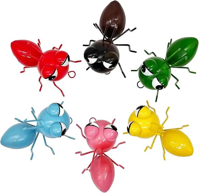 Metal Yard Art Garden Decorative Cute Ant Outdoor Wall Sculptures - Set of 6 by GreenHaven Gardens