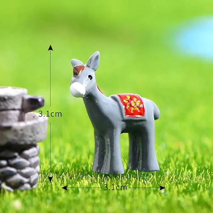 MAOMIA 20pcs Miniature Donkey Figurines Easter Cake Toppers, Mini Donkey DIY Craft Plant Pot Fairy Garden Landscape Decor Ornament by GreenHaven Gardens