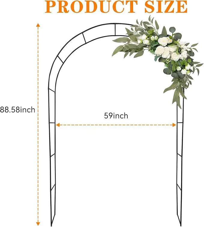 Tytroy Reconfigurable & Easy-to-Assemble Metal Outdoor & Indoor 7'6" Xmas Arch Garden or Wedding Arch Arbor for Wedding Bridal Party Elegant Decorations & Garden Climbing Plants Vines (Black 1PC) by GreenHaven Gardens