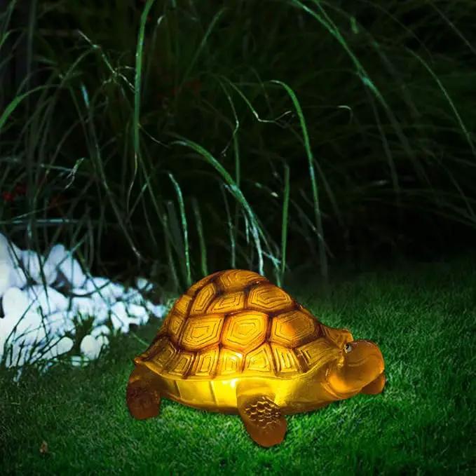Solar Turtle Lights Deck Decorative Lighting Statue Lawn Patio Backyard Outdoor Garden Decoration Housewarming Gift by GreenHaven Gardens