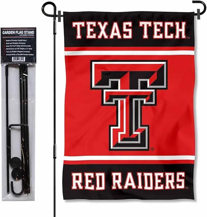 College Flags & Banners Co. Texas Tech Red Raiders Garden Flag with Stand Holder by GreenHaven Gardens