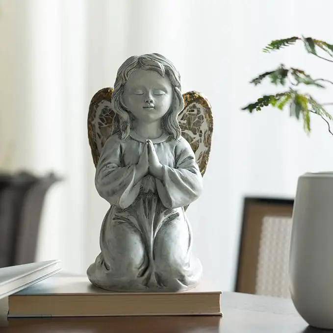 Outdoor Decor - Angel Statue, Solar Powered, Praying Angel for Patio, Lawn, Porch by GreenHaven Gardens
