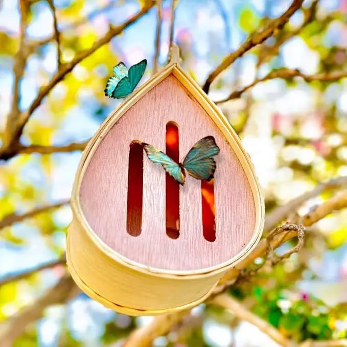 Pollinating Palace-Wooden Hanging Butterfly House, Natural Habitat to Attract Butterflies to Your Garden and Yard by GreenHaven Gardens