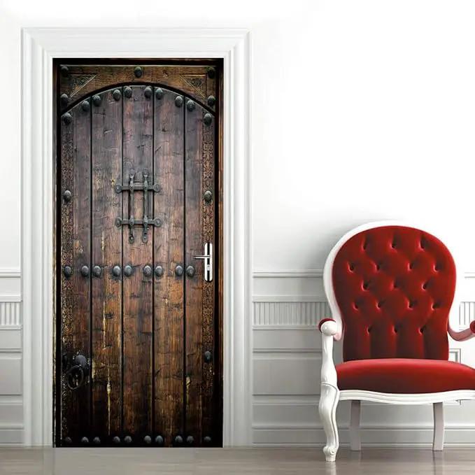 3D Door Wallpaper Self-Adhesive Door Sticker Wooden Door Film Poster Premium PVC Waterproof Wall Sticker for Bedroom Living Room Door Decoration Wallpaper 86 x 200 cm by GreenHaven Gardens