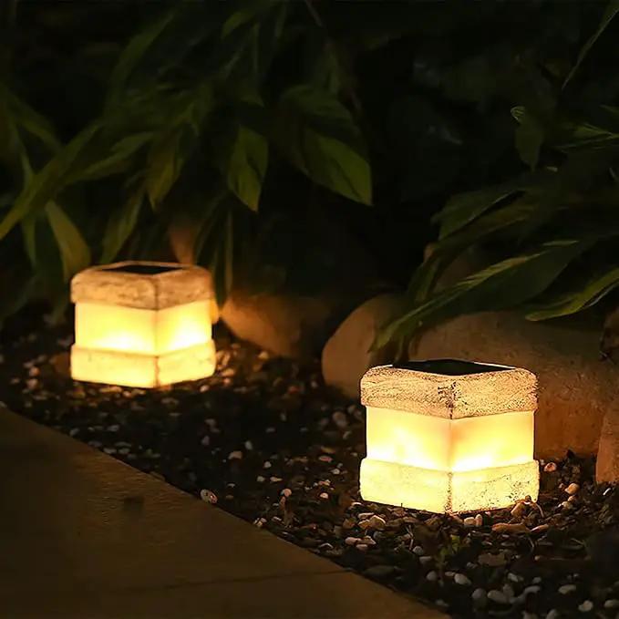 2 Pack Solar Rock Lights Outdoor - Solar Powered Landscape Ground Fake Rocks Light Waterproof with Warm LED Lights for Table Patio Yard Garden Pathway Walkway Decor(Grey) by GreenHaven Gardens