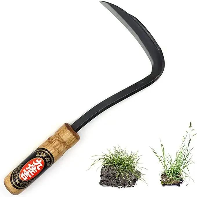 Kana Hoe 217 Japanese Garden Tool - Hand Hoe/Sickle is Perfect for Weeding and Cultivating. The Blade Edge is Very Sharp. (Beijing-022) by GreenHaven Gardens