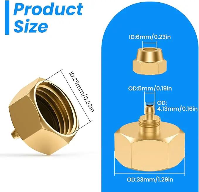 SDTC Tech 2 Pack Garden Hose Adapter, Solid Brass Drip irrigation hose connector, Standard 3/4" GHT Female Thread to 1/4" Tube Adapter for Water Hose, Convert 3/4" Garden Hose to 1/4" Tube by GreenHaven Gardens