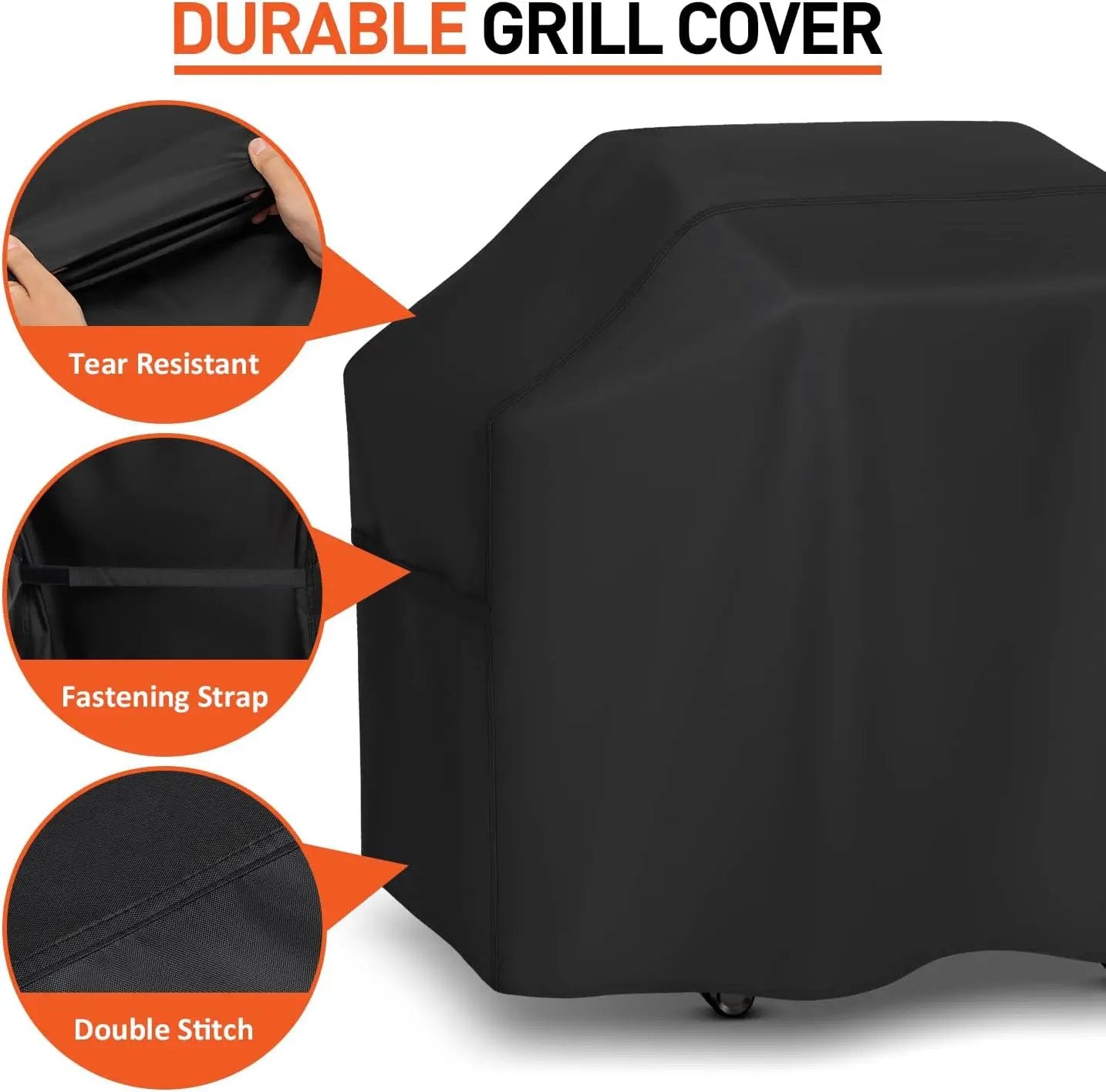 55 Inch Grill Cover for Outdoor Grill, Waterproof Fade Resistant BBQ Grill Cover, Weather Resistant Gas Grill Cover, Fits Weber, Charbroil, Nexgrill and More Grills, Black by GreenHaven Gardens