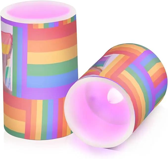 Vdsrup Flameless Candles Set of 2 LGBT Custom LED Candles with Timer Battery Operated Personalized Candle Lights Flickering with Remote for Home Bedroom Decor by GreenHaven Gardens
