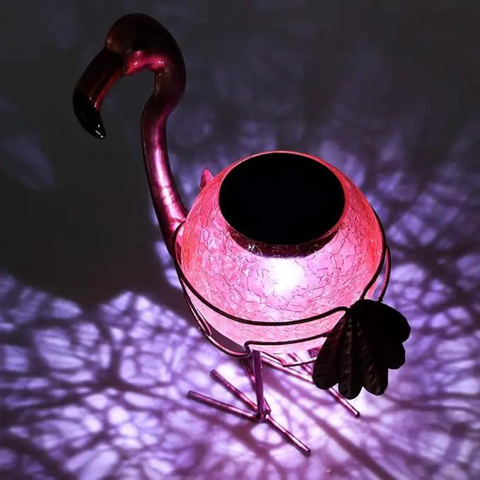 Solar Lantern Outdoor Decorative Waterproof LED Solar Lights Flamingo Tabletop Lamp for Outdoor Patio Garden by GreenHaven Gardens