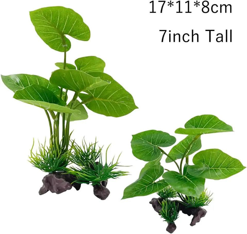 Smoothedo-Pets Fish Tank Decoration Aquarium Decoration 3 Pieces Ornament Betta Silk Leaf Cushion Hammock Artificial Driftwood Cave Goldfish Bowl Accessories (Mixed Leaf Set-G) by GreenHaven Gardens