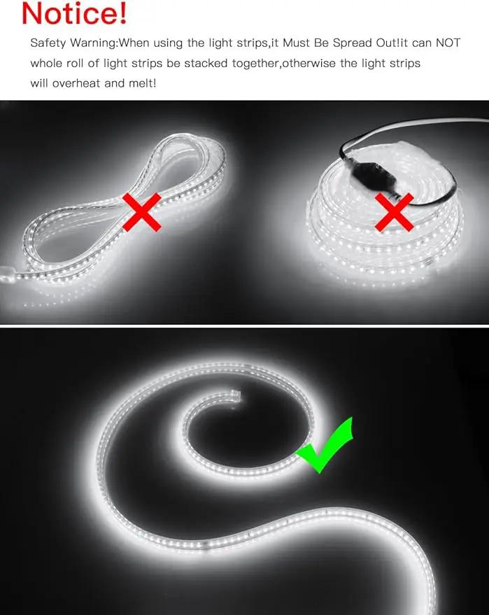 AIMENGTE LED Strip Lights, 240 LEDs, 6500K Cool White, Waterproof Indoor & Outdoor Rope Lights for Room, Garden, Patio, Kitchen, Bedroom, Living Room, and Under Cabinet Decoration, AC 110V by GreenHaven Gardens