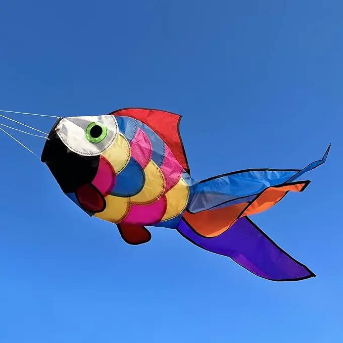 emma kites Cute Rainbow Fish Windsock Spinner Spiral 32-inch by GreenHaven Gardens