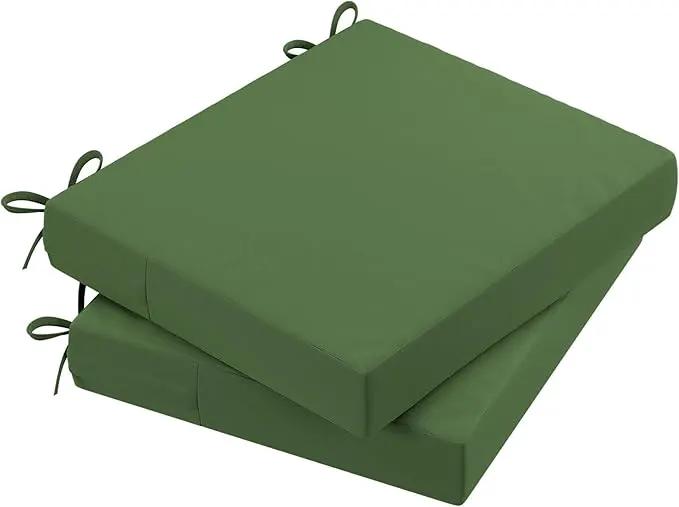 AAAAAcessories Outdoor Seat Cushions for Chairs, Waterproof, Fade-Resistant Patio Furniture Replacement Cushions, 18.5" x 16" x 3", Set of 2, Dark Moss by GreenHaven Gardens