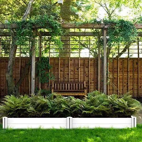 4'x4' White Vinyl Raised Garden Bed Kit, Outdoor Above Ground Garden Box for Growing Vegetables, Flowers, Herbs, DIY Gardening, Whelping Pen and More by GreenHaven Gardens