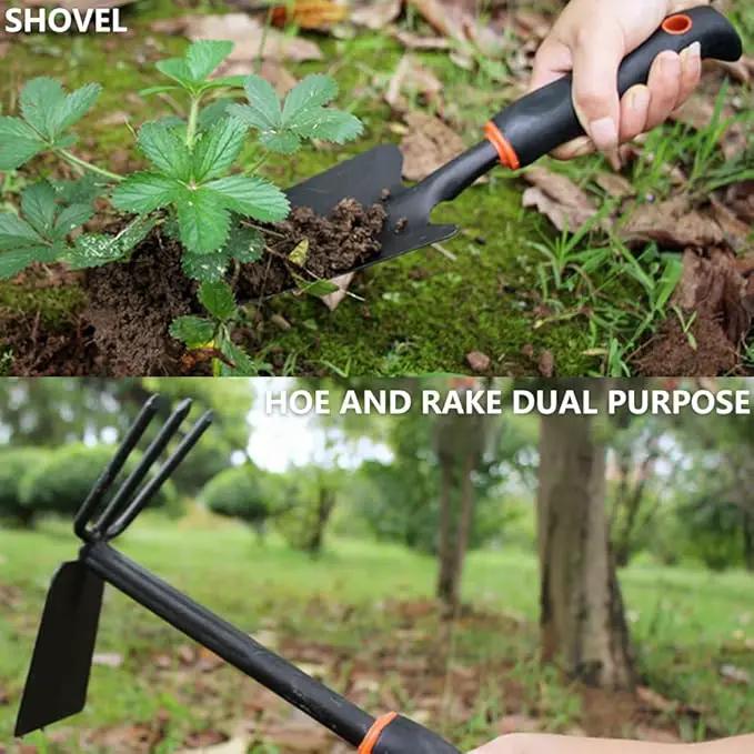 Large Garden Tool Set with Non-Slip Rubber Handle - 6 Piece Heavy Duty, Gardening Hand Tools, Sturdy Durable, Classic Utility Gardening Gift by GreenHaven Gardens